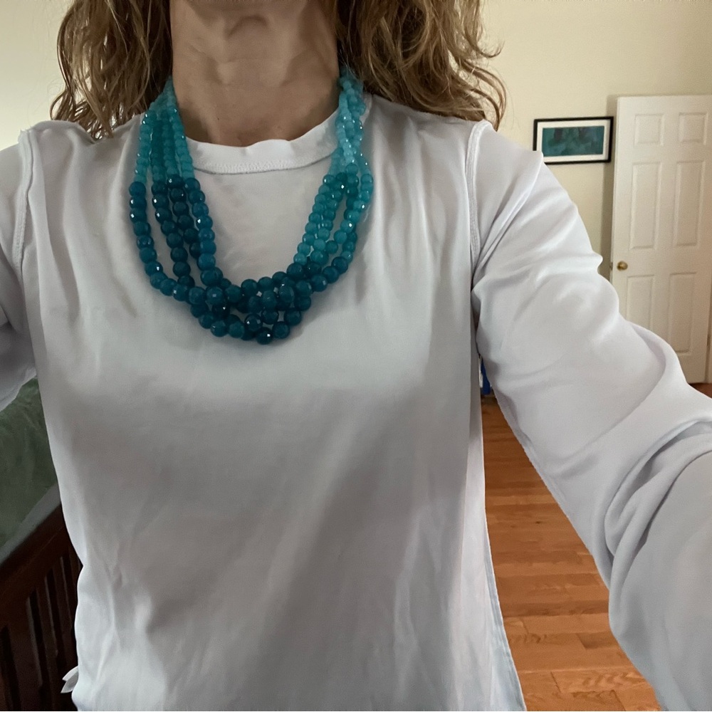 4 strand  aqua-blue Beaded Necklace